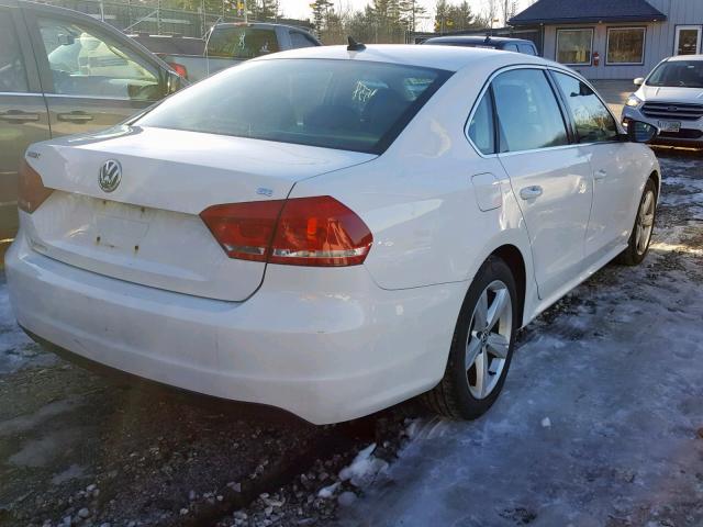 1VWBP7A36CC029752 - 2012 VOLKSWAGEN PASSAT SE WHITE photo 4