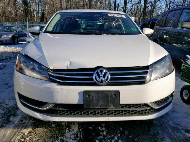 1VWBP7A36CC029752 - 2012 VOLKSWAGEN PASSAT SE WHITE photo 9