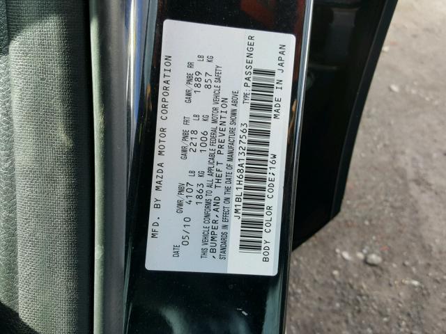 JM1BL1H68A1327563 - 2010 MAZDA 3 S BLACK photo 10