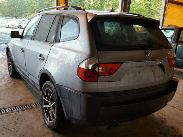 WBXPA734X4WB28032 - 2004 BMW X3 2.5I GRAY photo 3