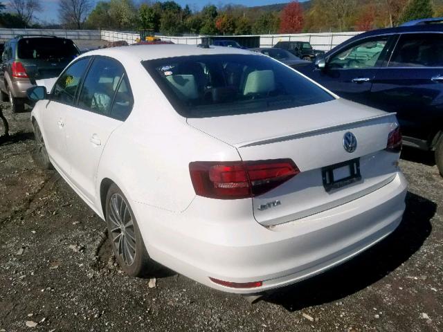 3VWD17AJ3GM419107 - 2016 VOLKSWAGEN JETTA SPOR WHITE photo 3