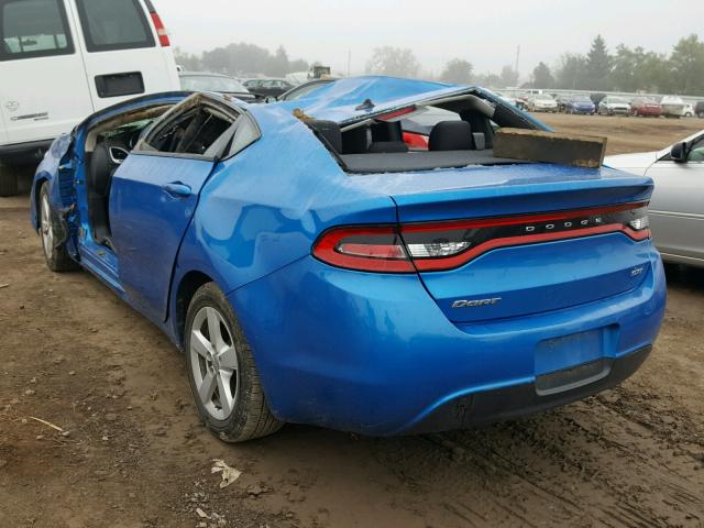 1C3CDFBB8GD704683 - 2016 DODGE DART SXT BLUE photo 3