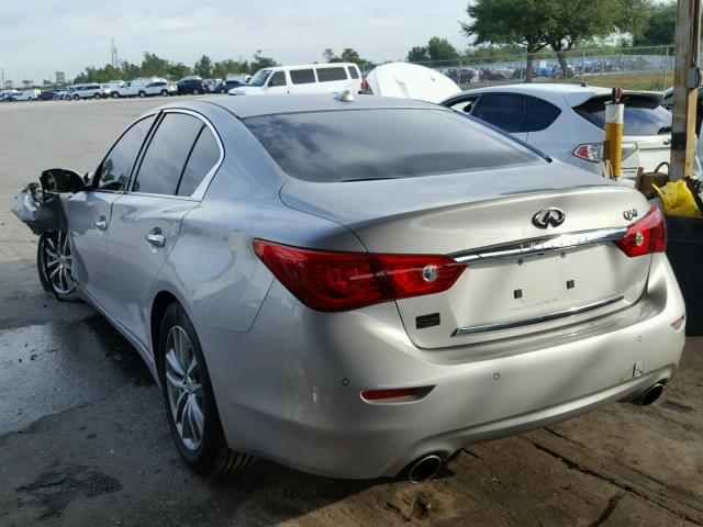 JN1BV7AP9EM670163 - 2014 INFINITI Q50 BASE SILVER photo 3