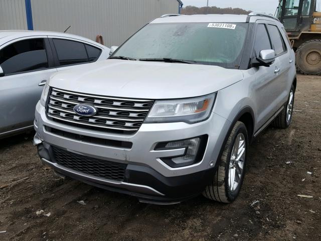 1FM5K8F81HGC12898 - 2017 FORD EXPLORER L SILVER photo 2