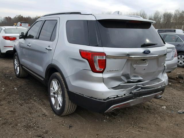 1FM5K8F81HGC12898 - 2017 FORD EXPLORER L SILVER photo 3