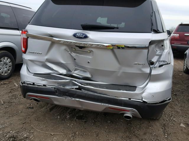 1FM5K8F81HGC12898 - 2017 FORD EXPLORER L SILVER photo 9