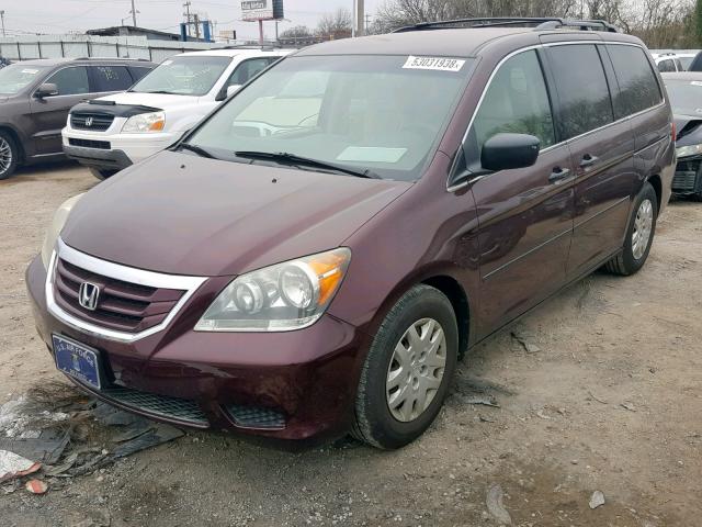 5FNRL38278B103550 - 2008 HONDA ODYSSEY LX MAROON photo 2