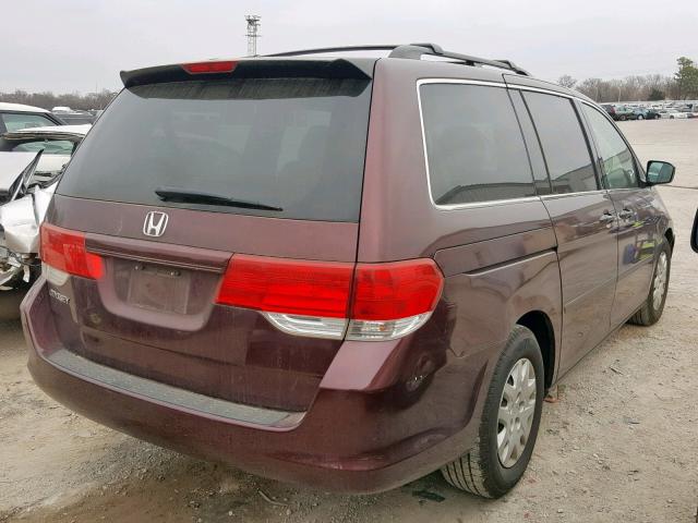 5FNRL38278B103550 - 2008 HONDA ODYSSEY LX MAROON photo 4