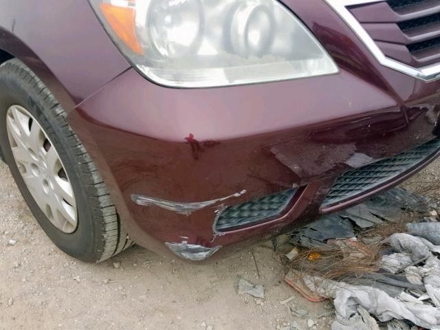 5FNRL38278B103550 - 2008 HONDA ODYSSEY LX MAROON photo 9