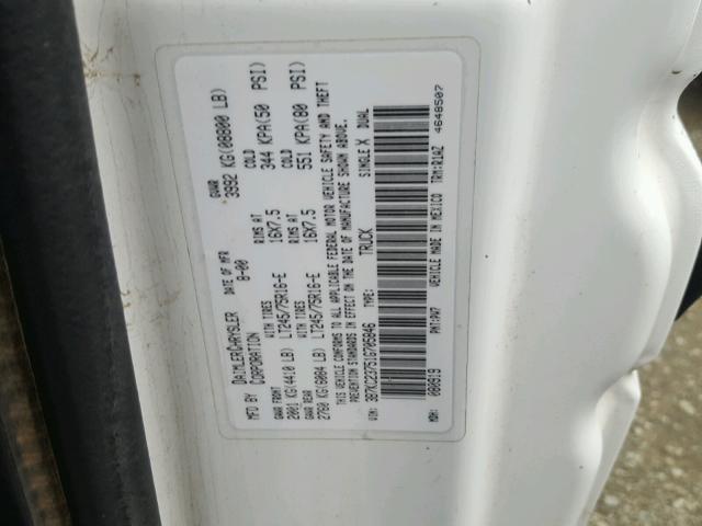 3B7KC23751G705846 - 2001 DODGE RAM 2500 WHITE photo 10