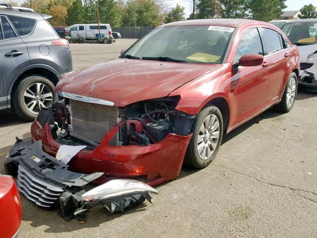 1C3CCBAB0EN125014 - 2014 CHRYSLER 200 LX BURGUNDY photo 2