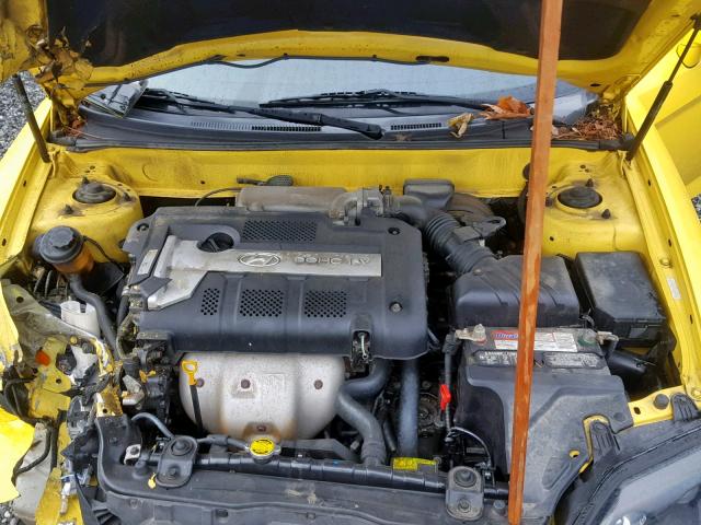 KMHHM65D86U194912 - 2006 HYUNDAI TIBURON GS YELLOW photo 7