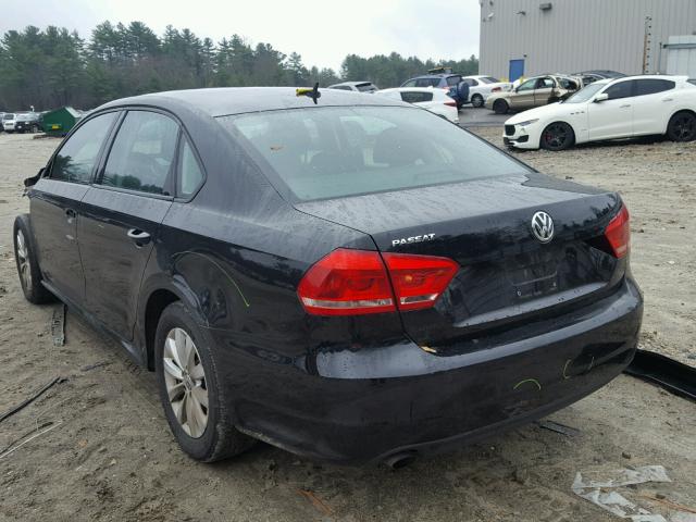 1VWAP7A36DC067608 - 2013 VOLKSWAGEN PASSAT S BLACK photo 3