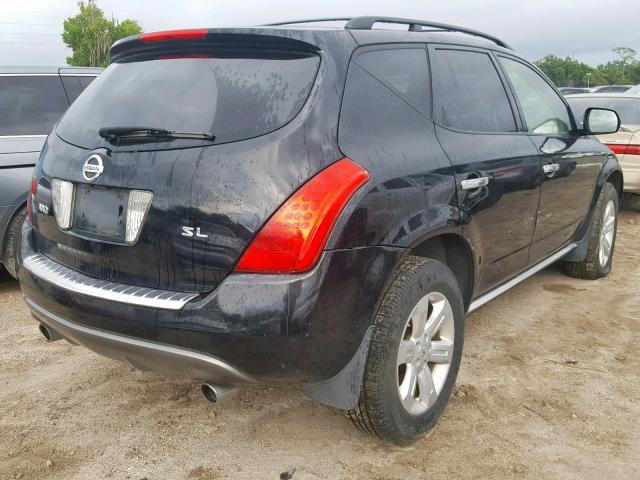 JN8AZ08T37W515546 - 2007 NISSAN MURANO SL BLACK photo 4