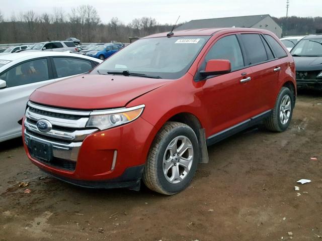 2FMDK3JC1BBA63319 - 2011 FORD EDGE SEL RED photo 2