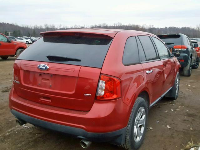 2FMDK3JC1BBA63319 - 2011 FORD EDGE SEL RED photo 4