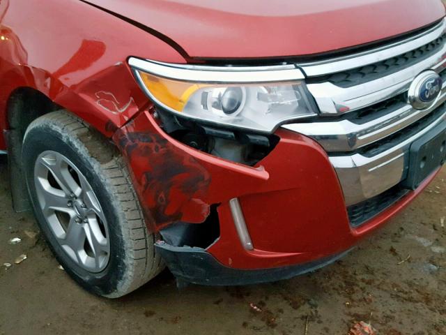 2FMDK3JC1BBA63319 - 2011 FORD EDGE SEL RED photo 9