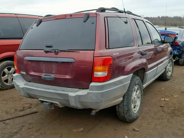 1J4GW58S3XC591797 - 1999 JEEP GRAND CHER BURGUNDY photo 4