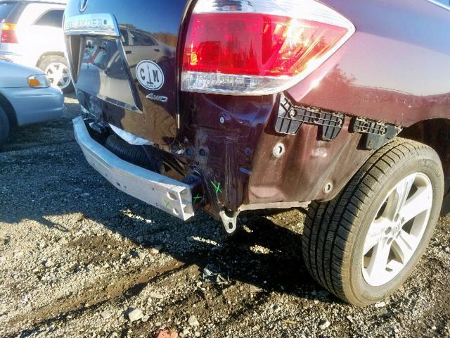 5TDDK3EH9DS238993 - 2013 TOYOTA HIGHLANDER MAROON photo 9