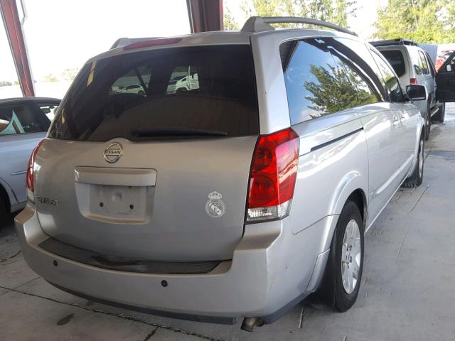 5N1BV28U16N106591 - 2006 NISSAN QUEST S SILVER photo 4