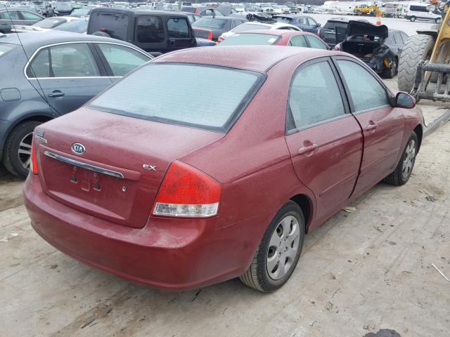 KNAFE222895620467 - 2009 KIA SPECTRA EX MAROON photo 4