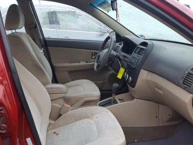 KNAFE222895620467 - 2009 KIA SPECTRA EX MAROON photo 5