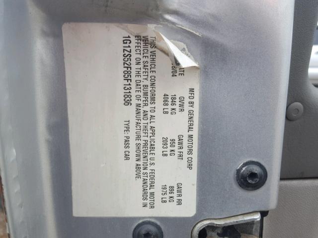 1G1ZS52F85F131836 - 2005 CHEVROLET MALIBU GRAY photo 10