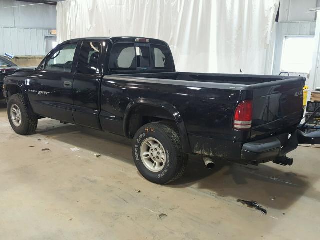 1B7GG22N0YS714144 - 2000 DODGE DAKOTA BLACK photo 3