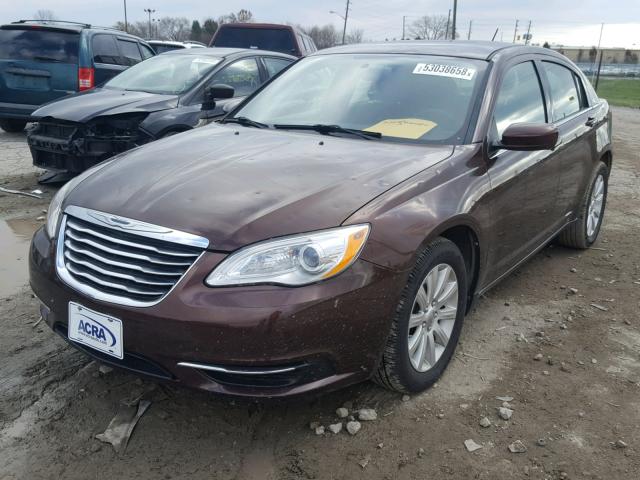 1C3CCBBB3CN302263 - 2012 CHRYSLER 200 TOURIN BURGUNDY photo 2