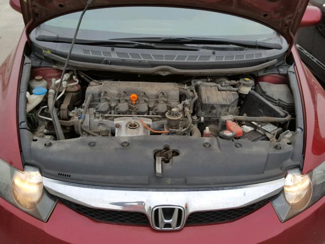 19XFA1F61AE006620 - 2010 HONDA CIVIC MAROON photo 7