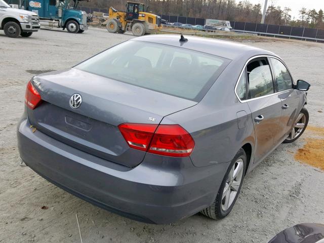 1VWBP7A34DC136770 - 2013 VOLKSWAGEN PASSAT SE GRAY photo 4