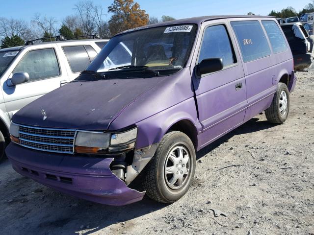 2P4GH2535RR702772 - 1994 PLYMOUTH VOYAGER PURPLE photo 2
