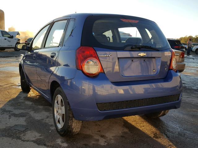 KL1TD66E79B380020 - 2009 CHEVROLET AVEO LS BLUE photo 3