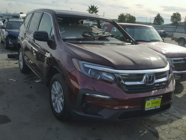 5FNYF6H10KB009495 - 2019 HONDA PILOT LX BURGUNDY photo 1