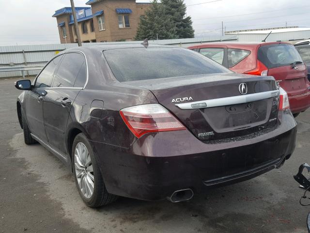 JH4KB2F69BC000184 - 2011 ACURA RL MAROON photo 3