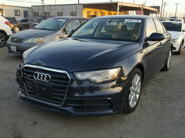 WAUHGAFC0EN066786 - 2014 AUDI A6 PRESTIG BLUE photo 2