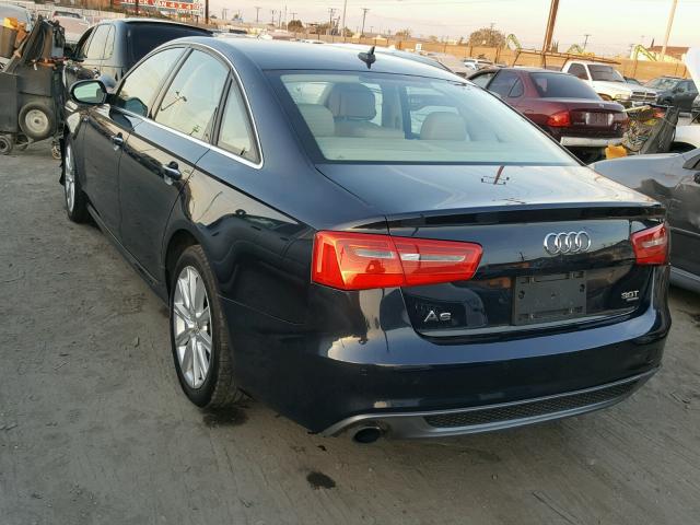 WAUHGAFC0EN066786 - 2014 AUDI A6 PRESTIG BLUE photo 3