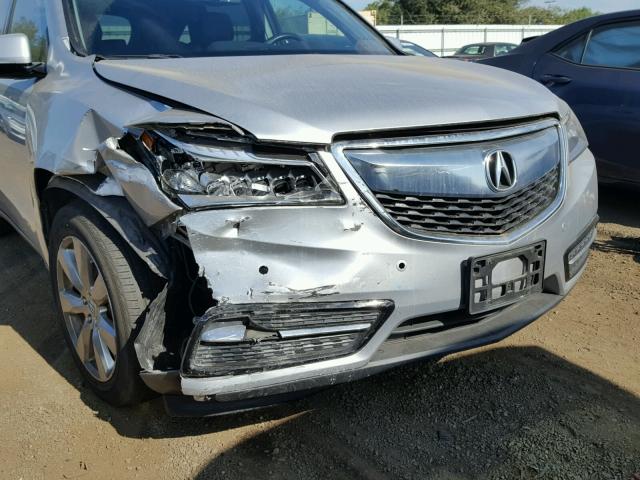 5FRYD3H80EB013499 - 2014 ACURA MDX ADVANC SILVER photo 9