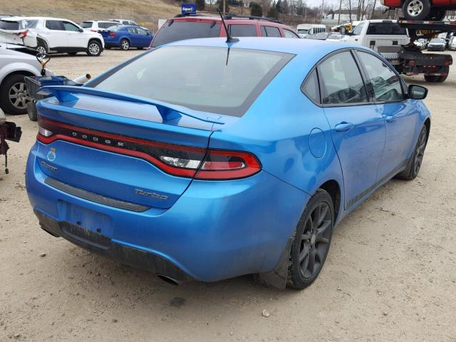 1C3CDFFH0GD818949 - 2016 DODGE DART SXT S BLUE photo 4