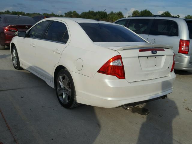 3FAHP0KC7CR346191 - 2012 FORD FUSION SPO WHITE photo 3