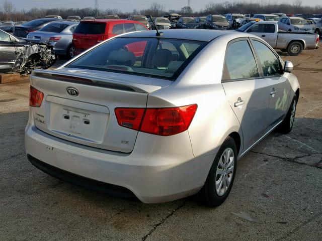 KNAFU4A26C5492527 - 2012 KIA FORTE EX SILVER photo 4