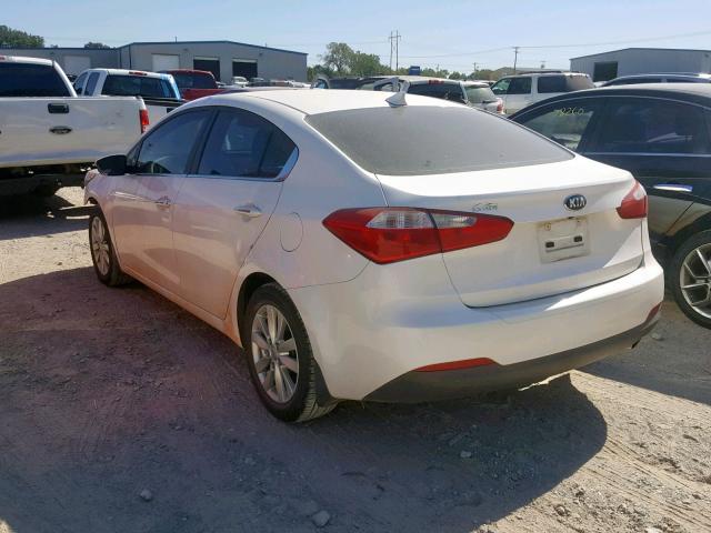 KNAFX4A85E5114827 - 2014 KIA FORTE EX WHITE photo 3