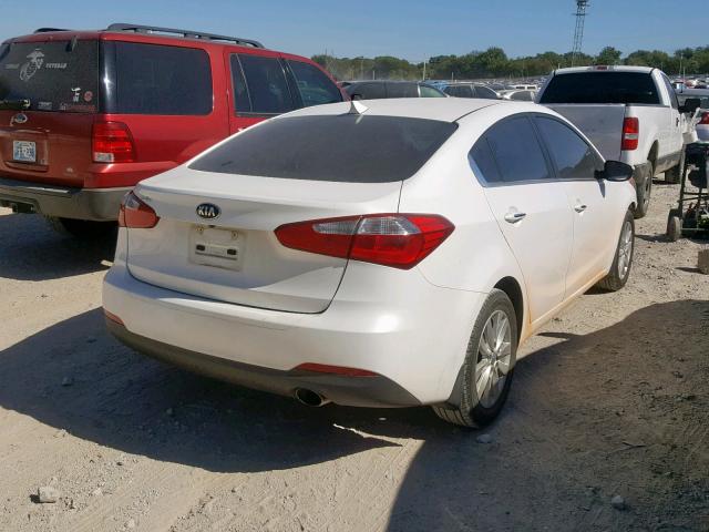 KNAFX4A85E5114827 - 2014 KIA FORTE EX WHITE photo 4