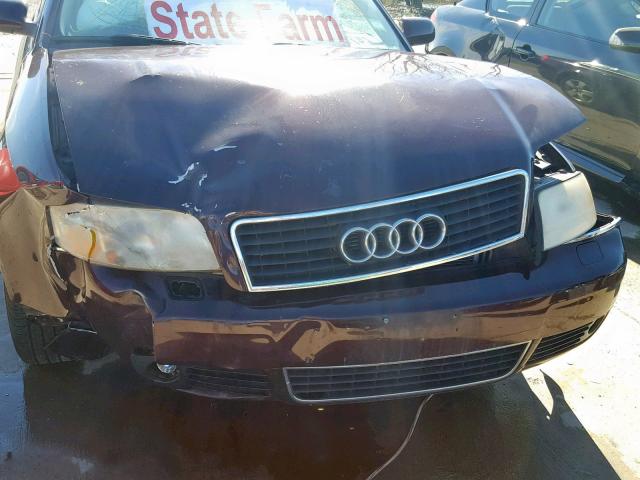 WAUJT64BX4N065731 - 2004 AUDI A6 3 PURPLE photo 9