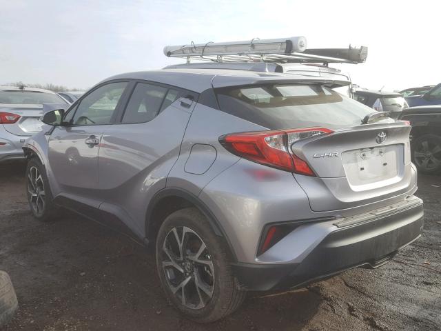 JTNKHMBX0K1012449 - 2019 TOYOTA C-HR XLE SILVER photo 3