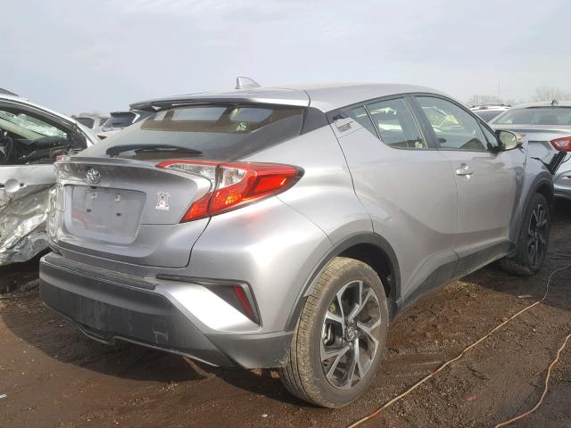 JTNKHMBX0K1012449 - 2019 TOYOTA C-HR XLE SILVER photo 4