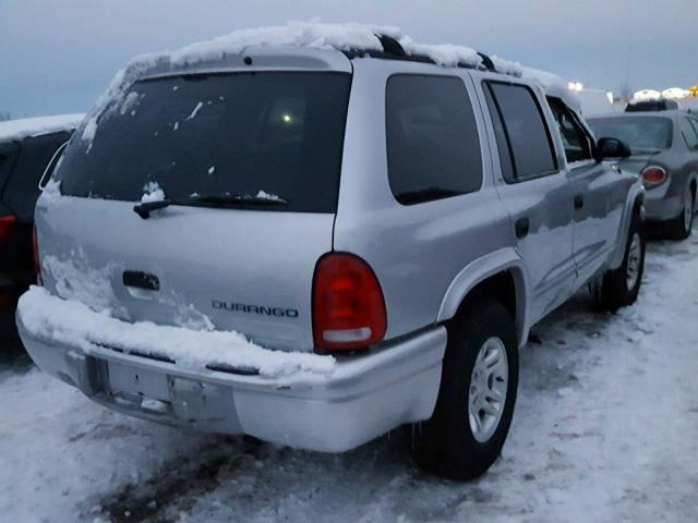 1B4HS48N82F212551 - 2002 DODGE DURANGO SL SILVER photo 4