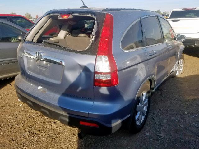 JHLRE48778C054510 - 2008 HONDA CR-V EXL BLUE photo 4