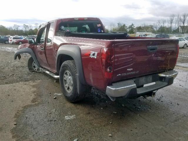 1GCDT19E378251488 - 2007 CHEVROLET COLORADO MAROON photo 3