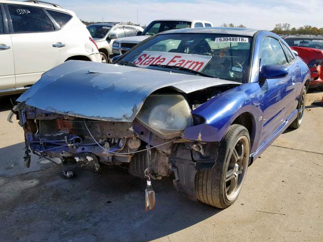 4A3AC74H23E189887 - 2003 MITSUBISHI ECLIPSE GT BLUE photo 2